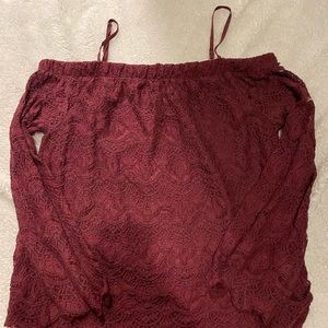 🐥3/$15 Womens No Boundaries Off the Shoulder Red Blouse !